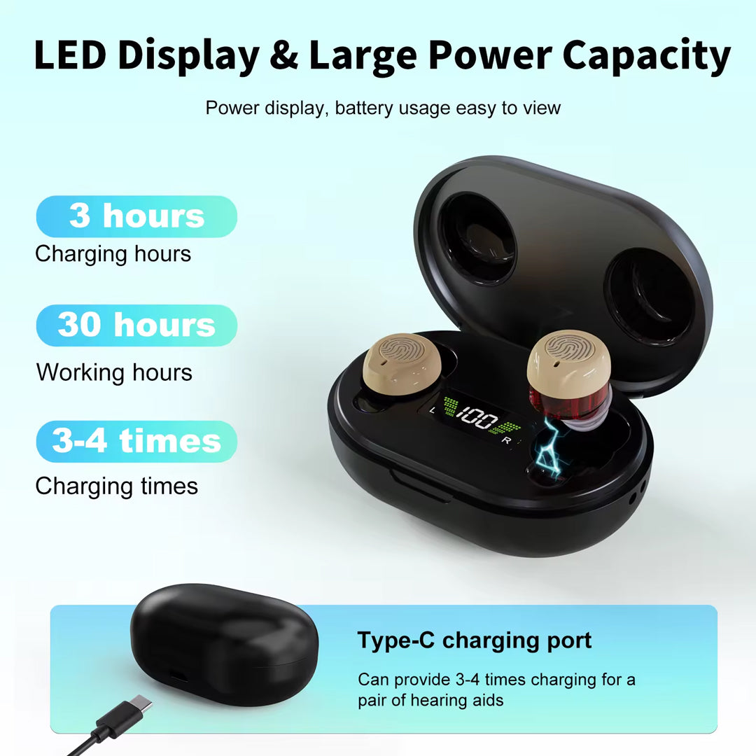 OTC ITE Rechargeable Hearing Aids w/ Amplifier