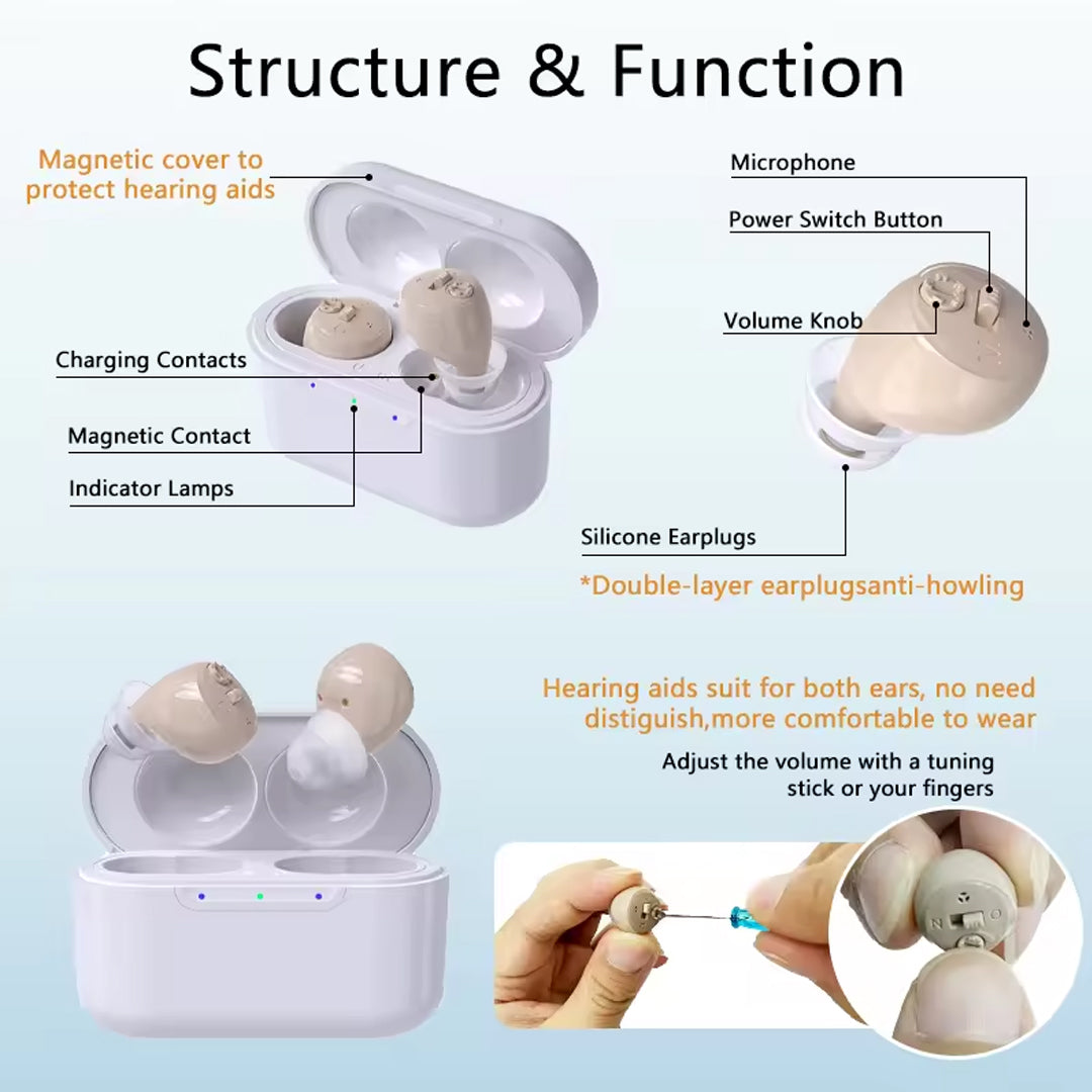 OTC ITE Rechargeable Wireless Hearing Aids